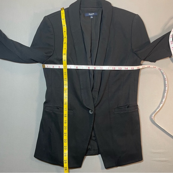 Madewell Duskfall Drape Black One Button Blazer Jacket - Womens 6 - Picture 13 of 16